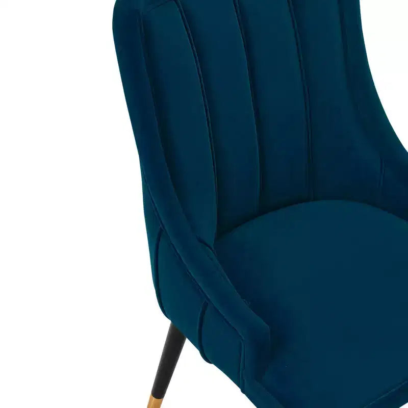 Chaises de salle à manger modernes en velours bleu nuit