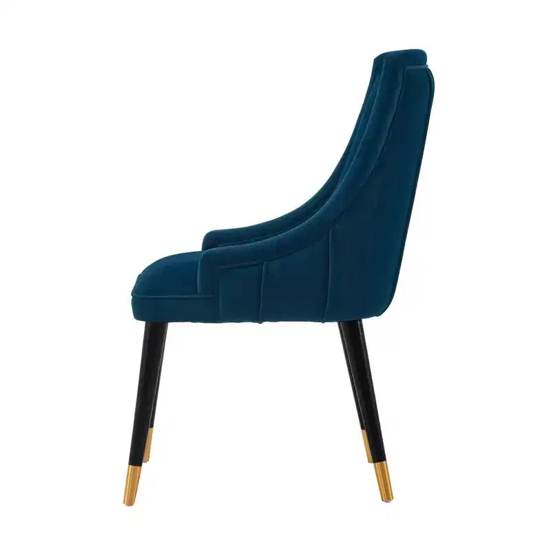Chaises de salle à manger modernes en velours bleu nuit