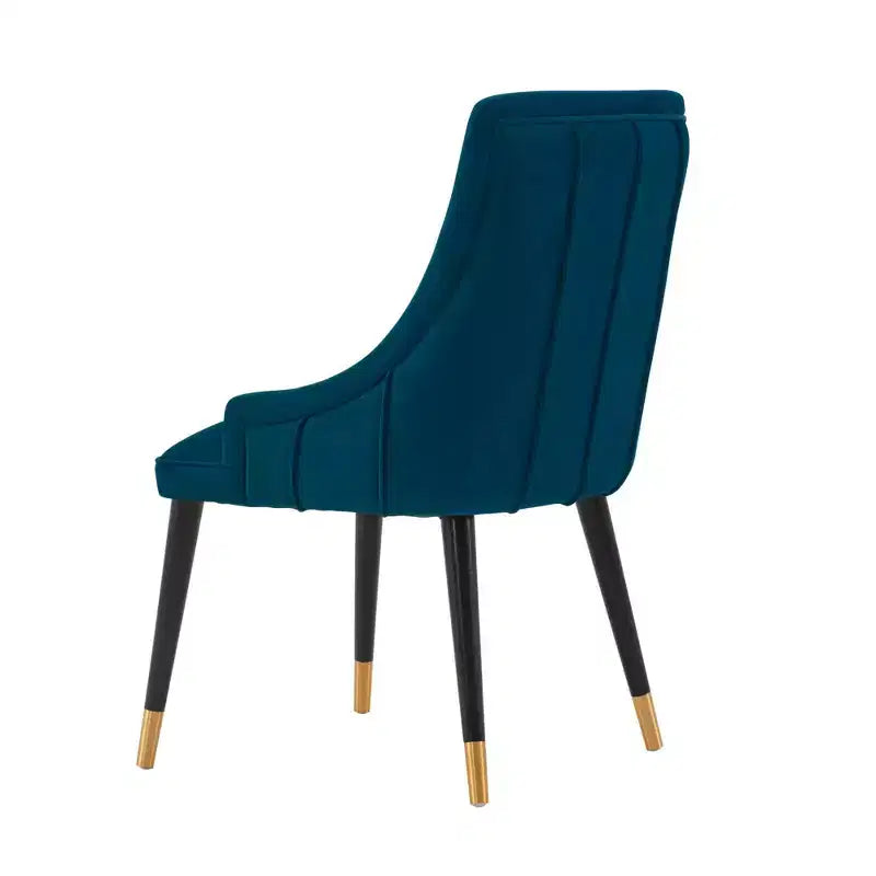 Chaises de salle à manger modernes en velours bleu nuit