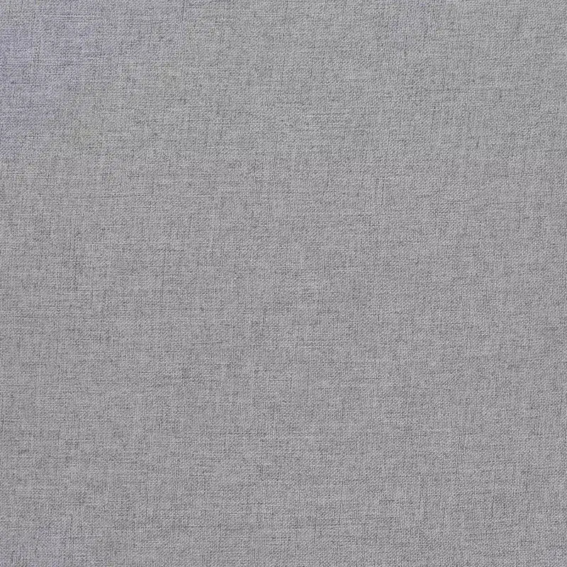 Tête de lit King en tissu et bois avec rotin Gris clair/Noyer cendré : Design Mid-Century, 5 hauteurs réglables