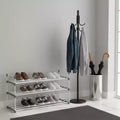 Range-chaussures à 3 niveaux pour 15 paires, blanc