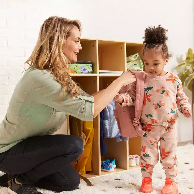 Portemanteau 3 sections pour tout-petits avec rangements, meuble pour enfants