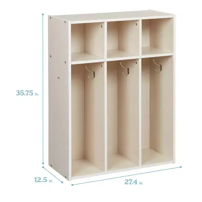 Portemanteau 3 sections pour tout-petits avec rangements, meuble pour enfants