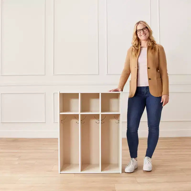 Portemanteau 3 sections pour tout-petits avec rangements, meuble pour enfants