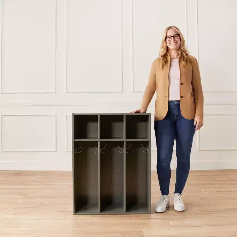 Portemanteau 3 sections pour tout-petits avec rangements, meuble pour enfants
