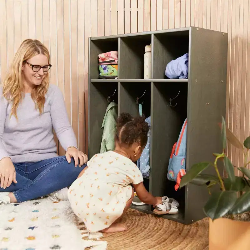 Portemanteau 3 sections pour tout-petits avec rangements, meuble pour enfants