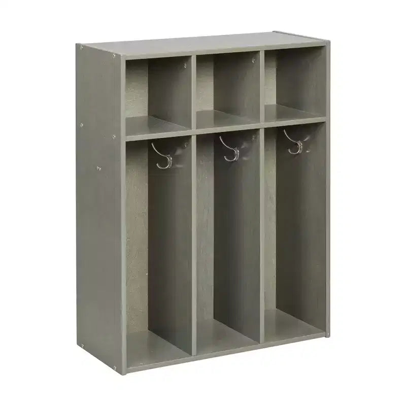 ECR4Kids Streamline 3-Section Toddler Coat Locker with Cubby Storage, Kids Furniture
