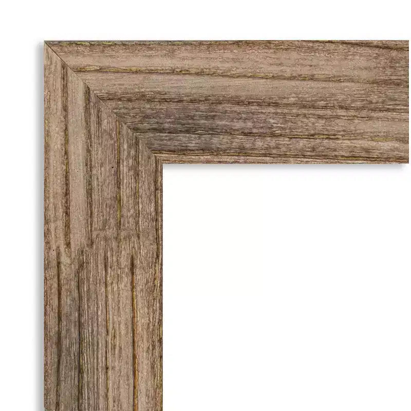 Miroir mural encadré en bois marron étroit sans chanfrein