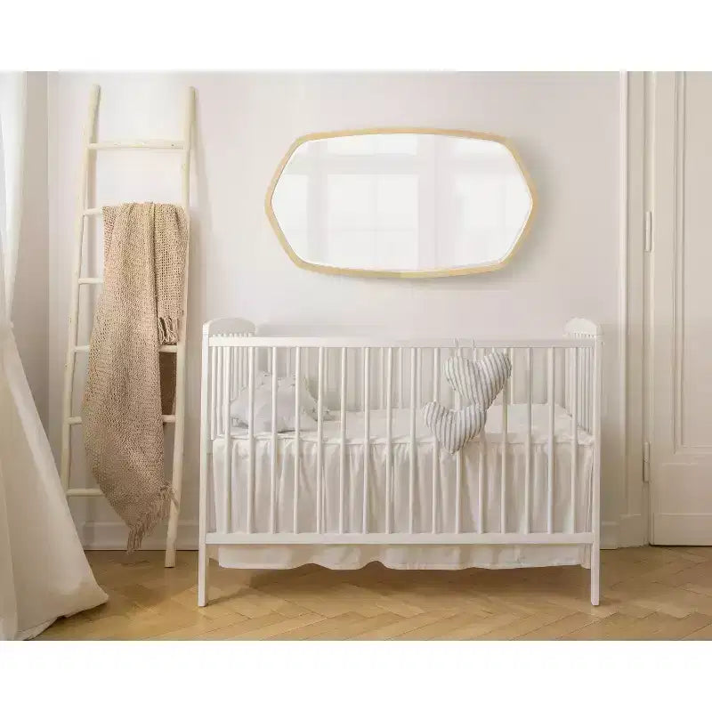 Miroir mural hexagonal encadré, 20x36, Naturel