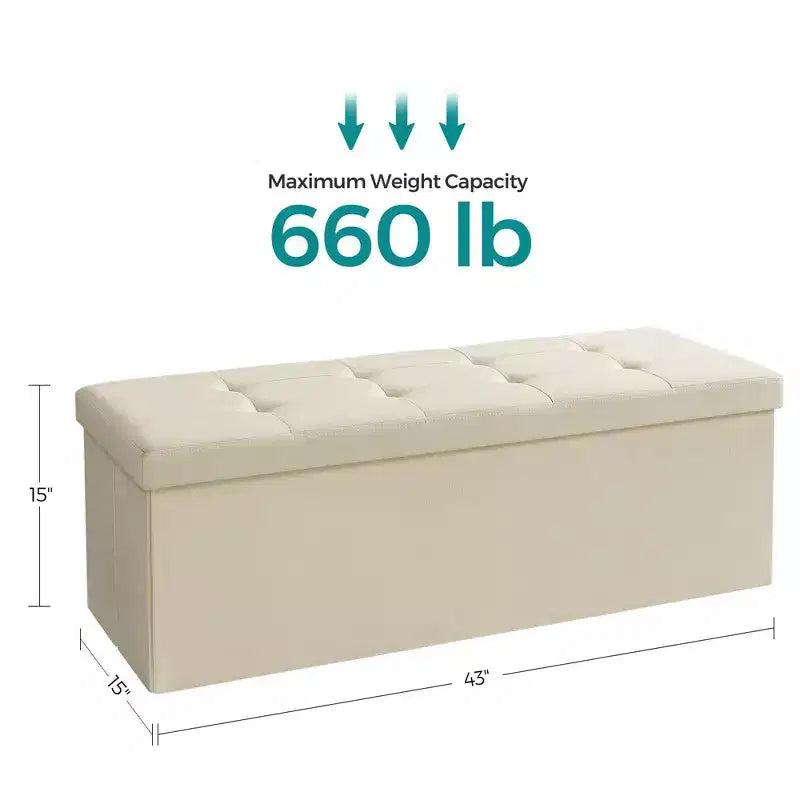 Banc Coffre de Rangement Pouf de Rangement Repose-Pieds Supporte jusqu'à 300 kg pour Chambre à Coucher Salon