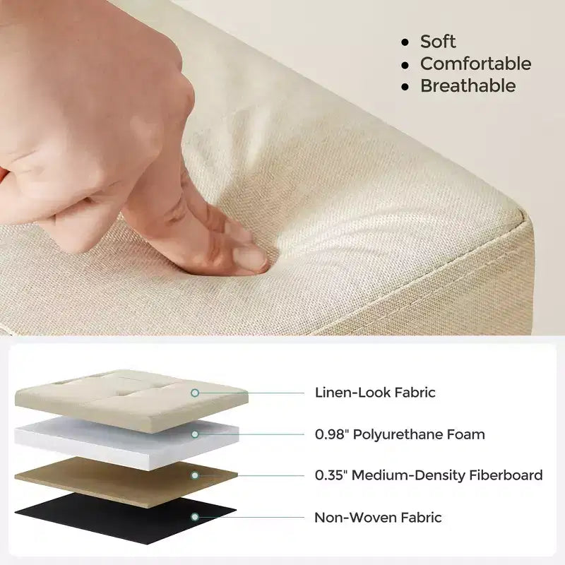 Banc Coffre de Rangement Pouf de Rangement Repose-Pieds Supporte jusqu'à 300 kg pour Chambre à Coucher Salon