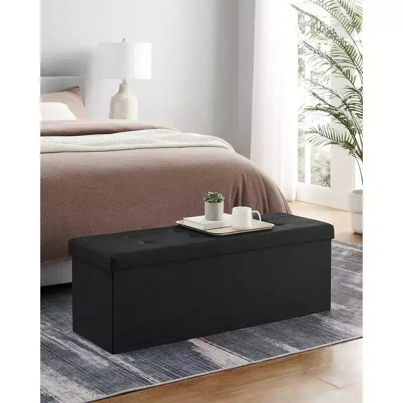 Banc Coffre de Rangement Pouf de Rangement Repose-Pieds Supporte jusqu'à 300 kg pour Chambre à Coucher Salon
