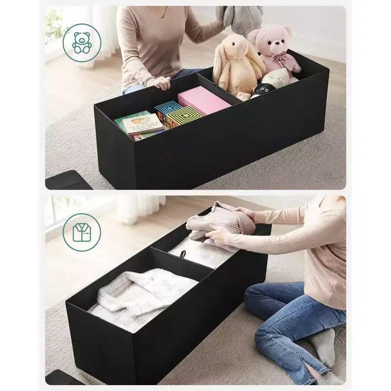 Banc Coffre de Rangement Pouf de Rangement Repose-Pieds Supporte jusqu'à 300 kg pour Chambre à Coucher Salon