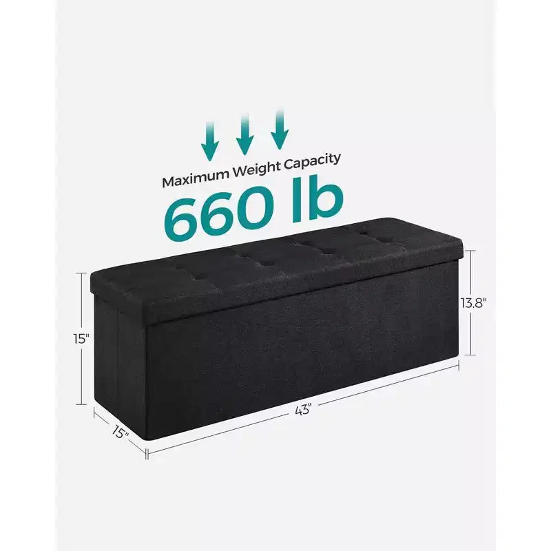 Banc Coffre de Rangement Pouf de Rangement Repose-Pieds Supporte jusqu'à 300 kg pour Chambre à Coucher Salon