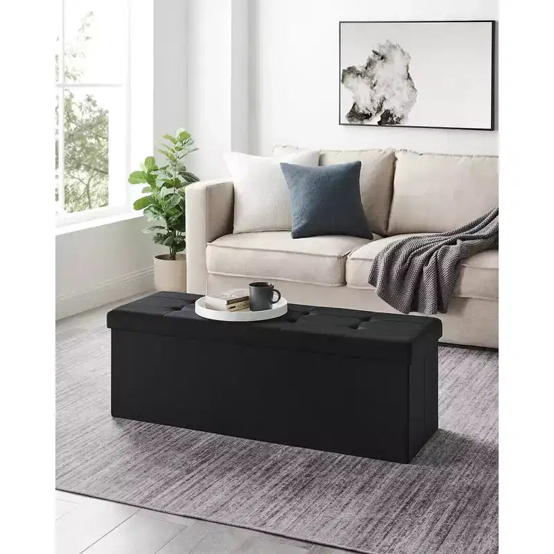 Banc Coffre de Rangement Pouf de Rangement Repose-Pieds Supporte jusqu'à 300 kg pour Chambre à Coucher Salon