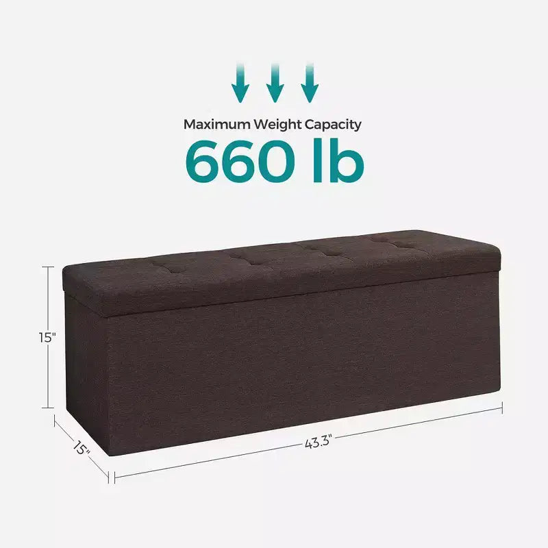 Banc Coffre de Rangement Pouf de Rangement Repose-Pieds Supporte jusqu'à 300 kg pour Chambre à Coucher Salon