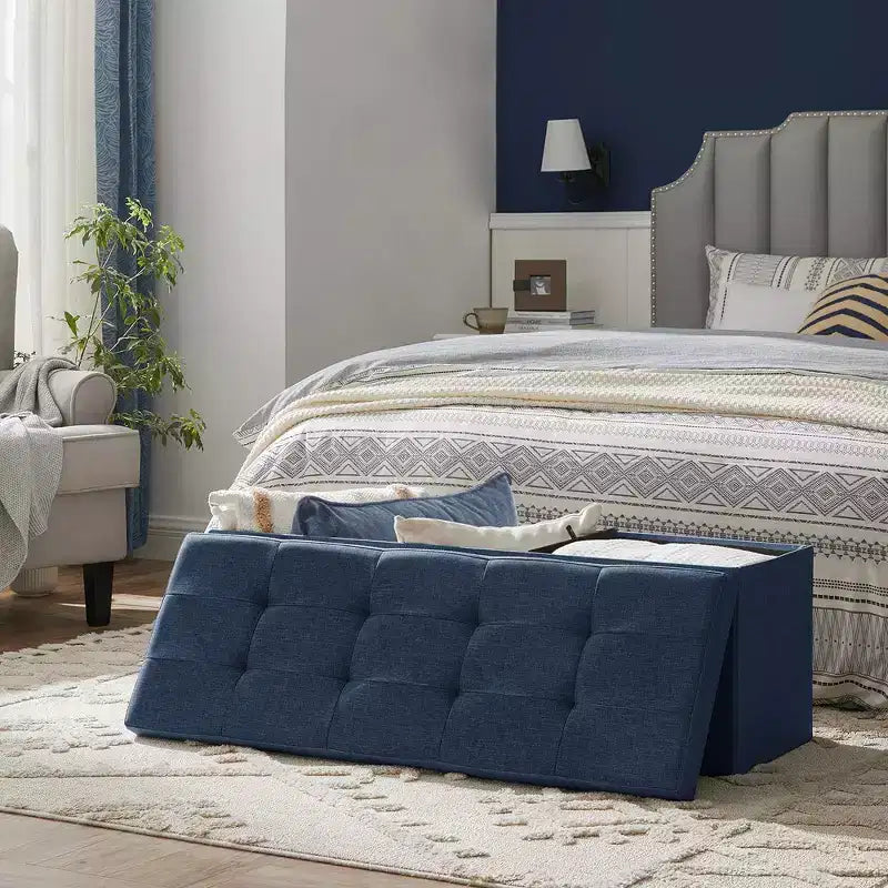 Banc Coffre de Rangement Pouf de Rangement Repose-Pieds Supporte jusqu'à 300 kg pour Chambre à Coucher Salon