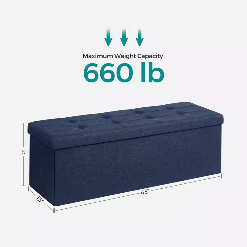 Banc Coffre de Rangement Pouf de Rangement Repose-Pieds Supporte jusqu'à 300 kg pour Chambre à Coucher Salon