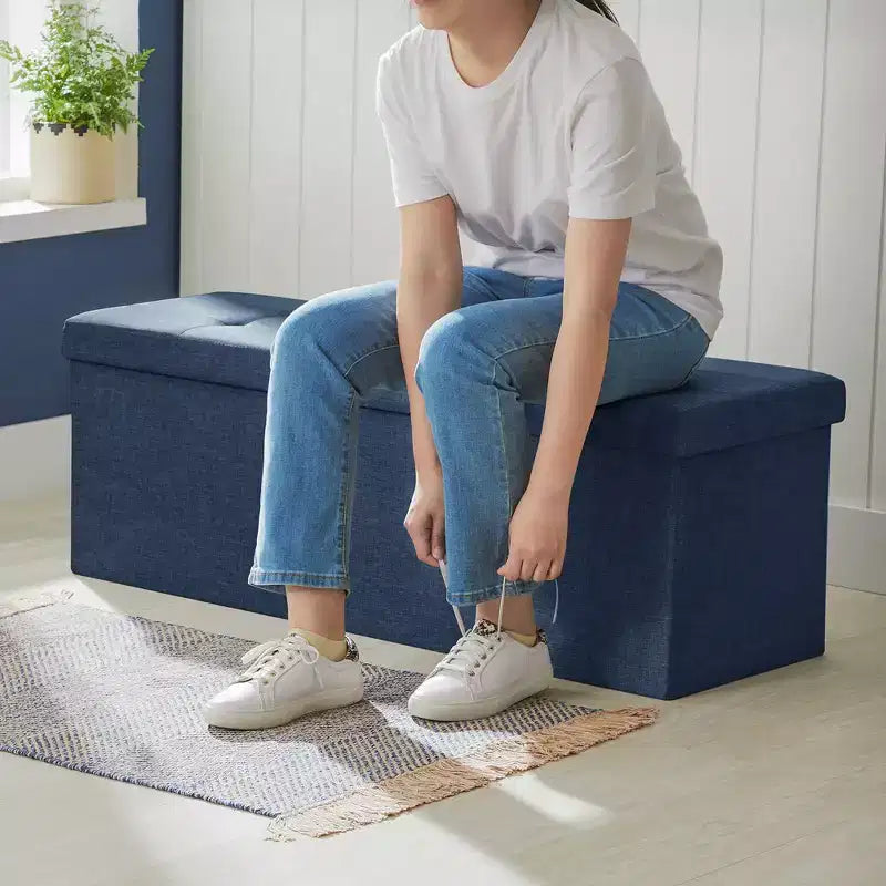 Banc Coffre de Rangement Pouf de Rangement Repose-Pieds Supporte jusqu'à 300 kg pour Chambre à Coucher Salon