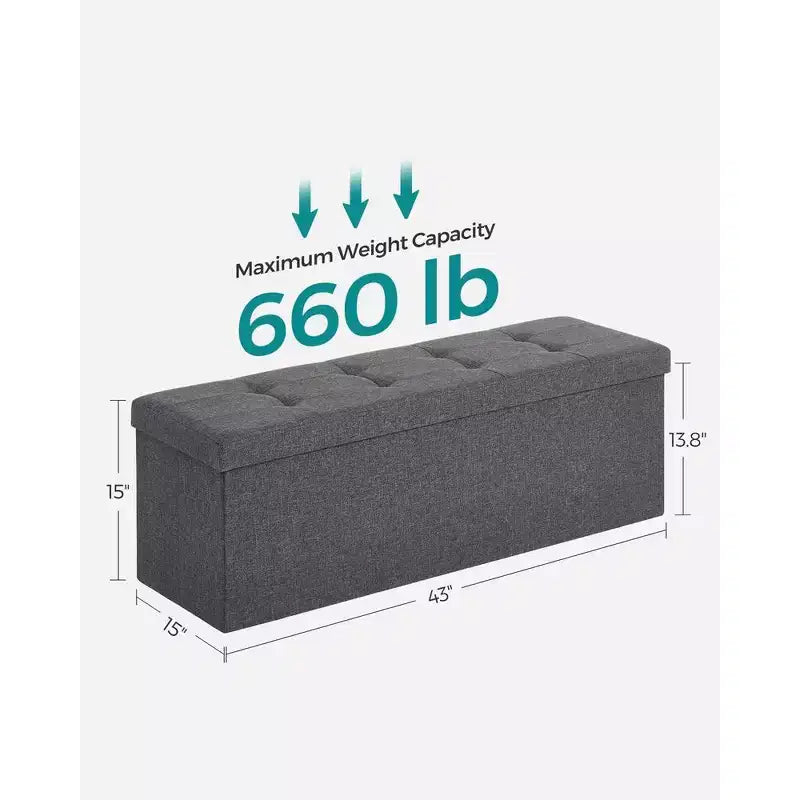 Banc Coffre de Rangement Pouf de Rangement Repose-Pieds Supporte jusqu'à 300 kg pour Chambre à Coucher Salon