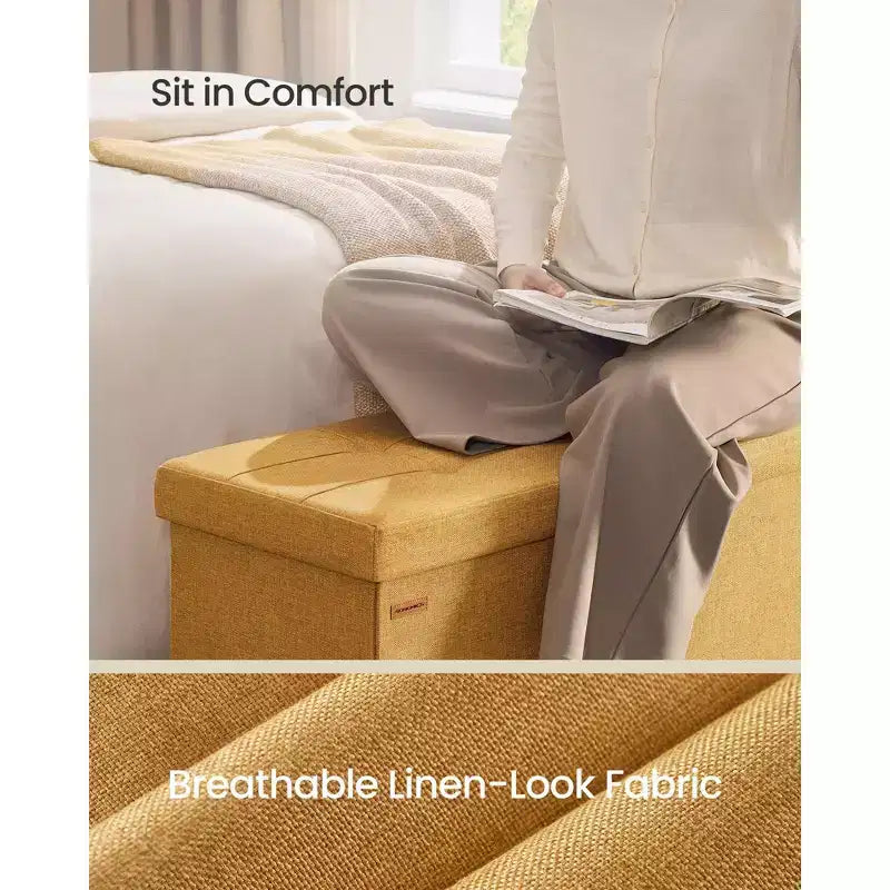 Banc Coffre de Rangement Pouf de Rangement Repose-Pieds Supporte jusqu'à 300 kg pour Chambre à Coucher Salon