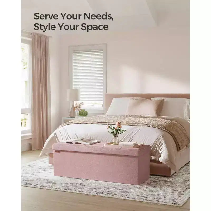 Banc Coffre de Rangement Pouf de Rangement Repose-Pieds Supporte jusqu'à 300 kg pour Chambre à Coucher Salon