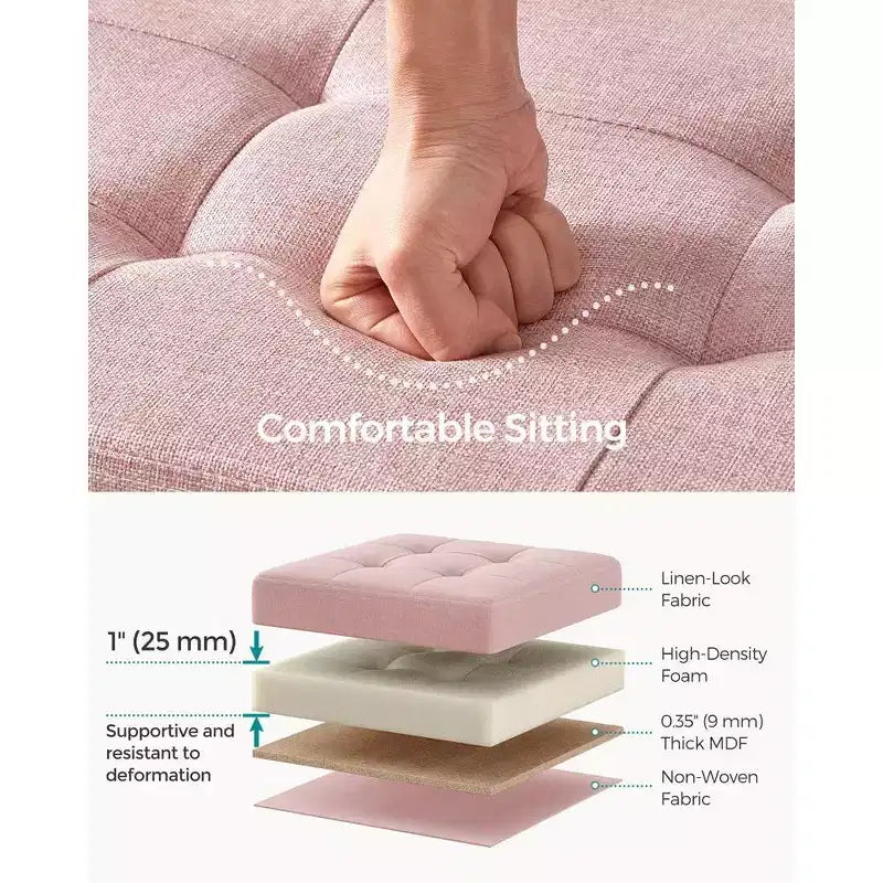 Banc Coffre de Rangement Pouf de Rangement Repose-Pieds Supporte jusqu'à 300 kg pour Chambre à Coucher Salon
