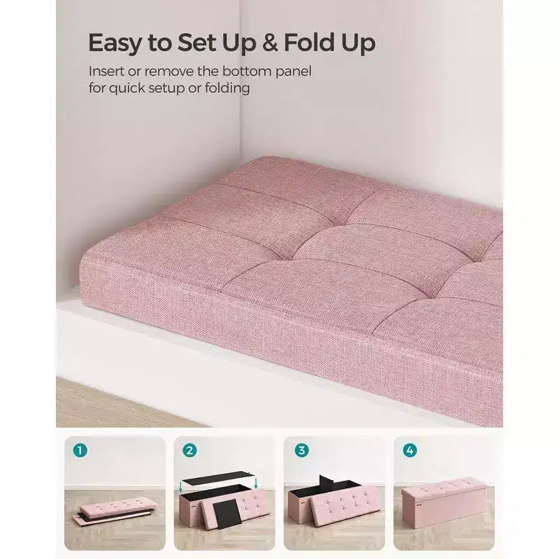 Banc Coffre de Rangement Pouf de Rangement Repose-Pieds Supporte jusqu'à 300 kg pour Chambre à Coucher Salon