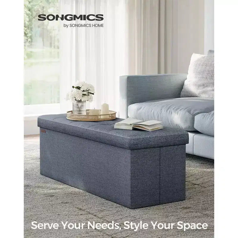 Banc Coffre de Rangement Pouf de Rangement Repose-Pieds Supporte jusqu'à 300 kg pour Chambre à Coucher Salon