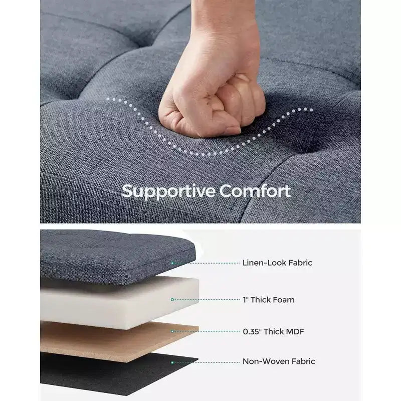 Banc Coffre de Rangement Pouf de Rangement Repose-Pieds Supporte jusqu'à 300 kg pour Chambre à Coucher Salon