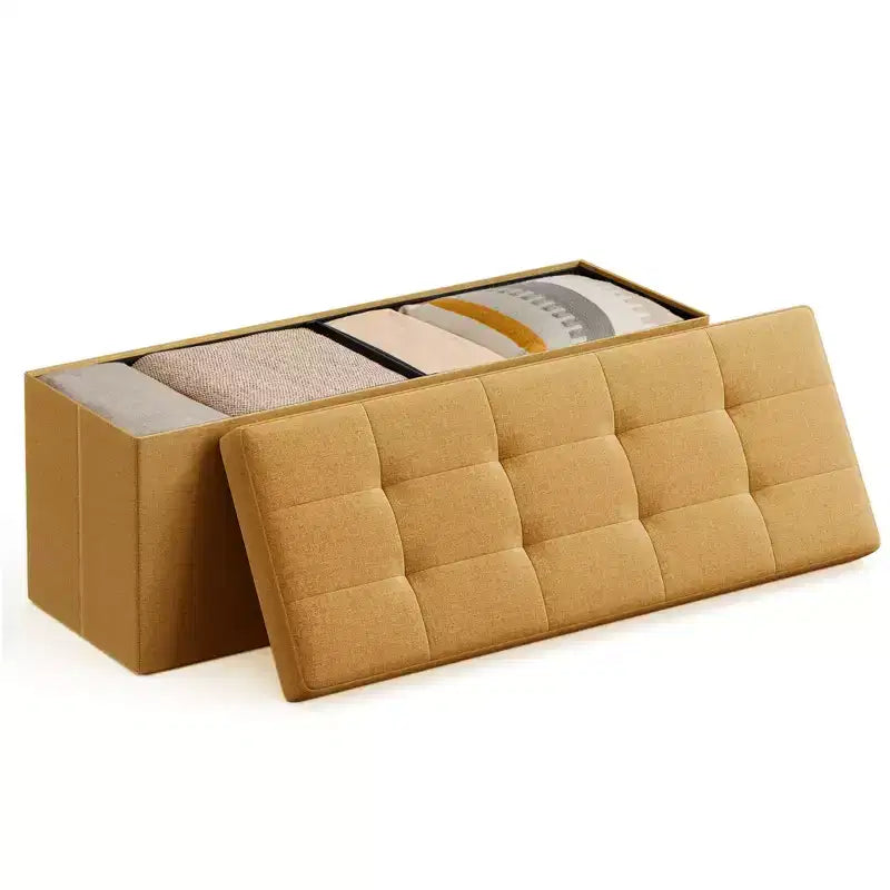 Banc Coffre de Rangement Pouf de Rangement Repose-Pieds Supporte jusqu'à 300 kg pour Chambre à Coucher Salon