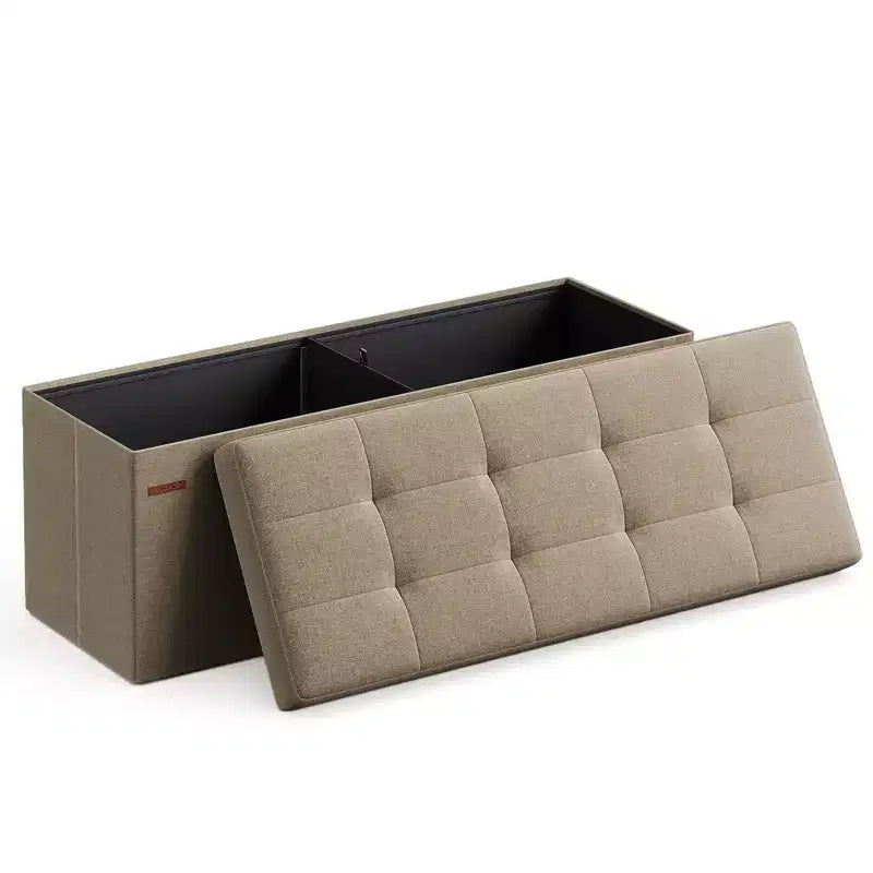 Banc Coffre de Rangement Pouf de Rangement Repose-Pieds Supporte jusqu'à 300 kg pour Chambre à Coucher Salon