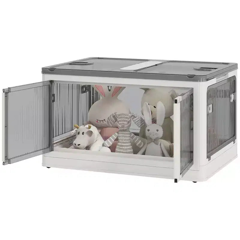 Boîtes de rangement pliables avec couvercles et roulettes, bac de rangement empilable pour chambre, salon, bureau