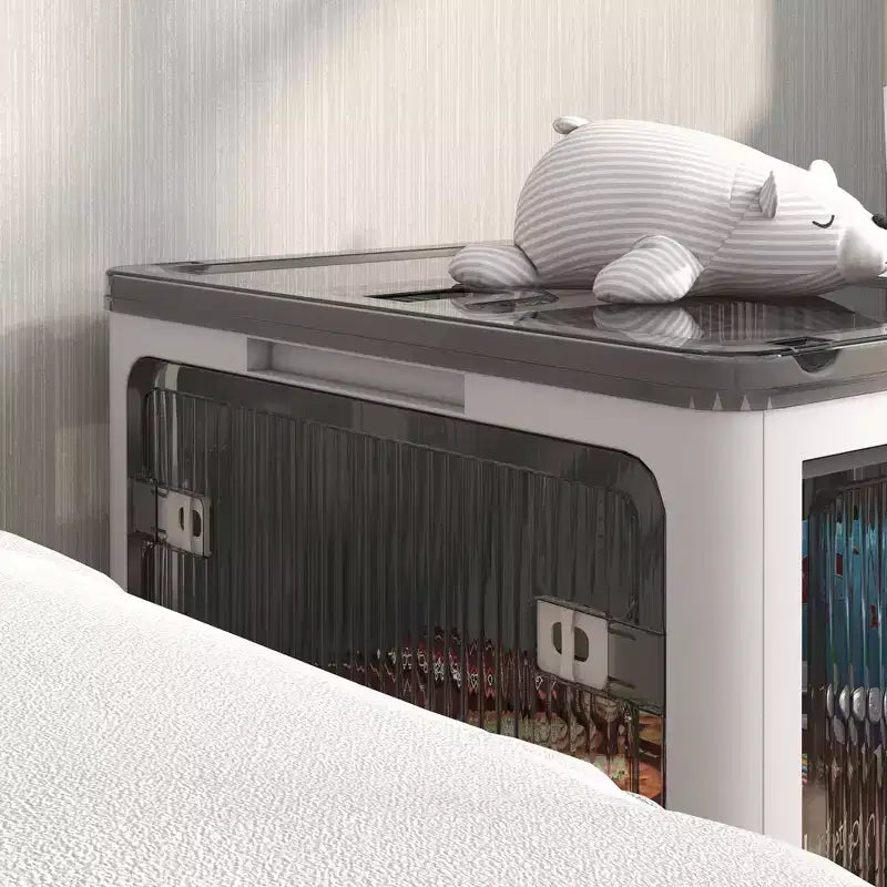 Boîtes de rangement pliables avec couvercles et roulettes, bac de rangement empilable pour chambre, salon, bureau