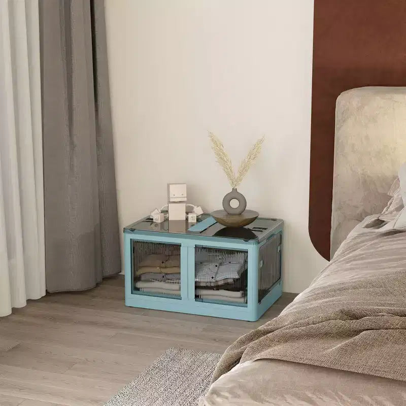 Boîtes de rangement pliables avec couvercles et roulettes, bac de rangement empilable pour chambre, salon, bureau