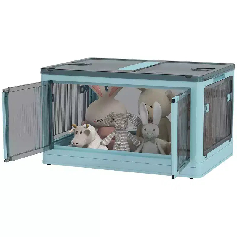 Boîtes de rangement pliables avec couvercles et roulettes, bac de rangement empilable pour chambre, salon, bureau