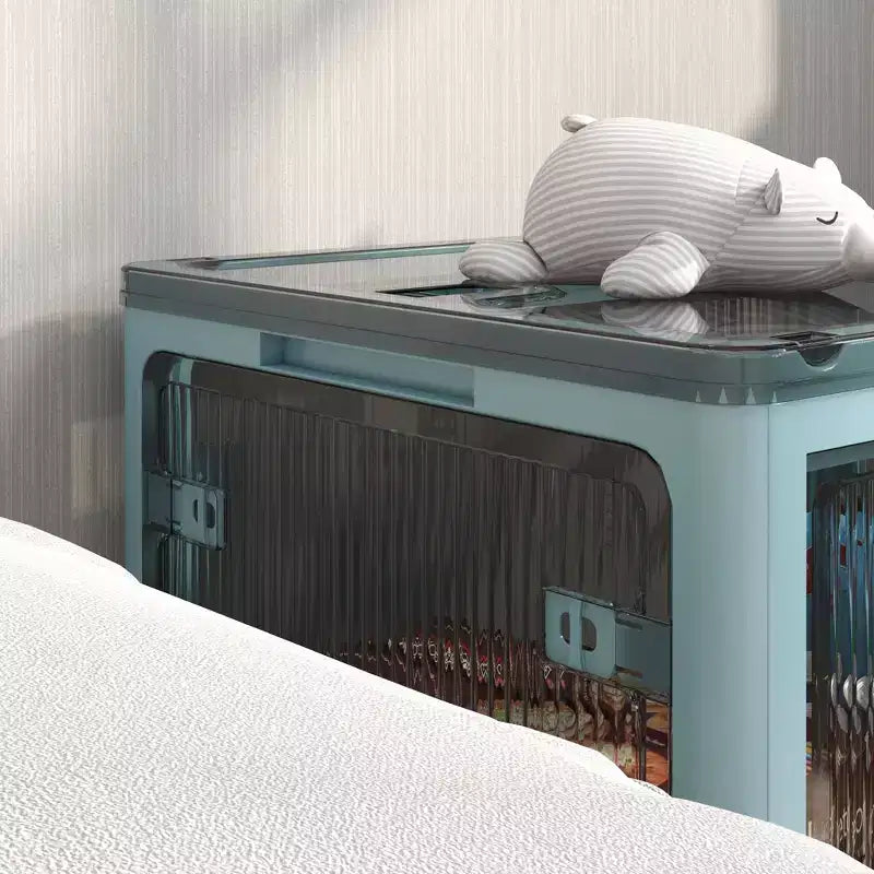 Boîtes de rangement pliables avec couvercles et roulettes, bac de rangement empilable pour chambre, salon, bureau