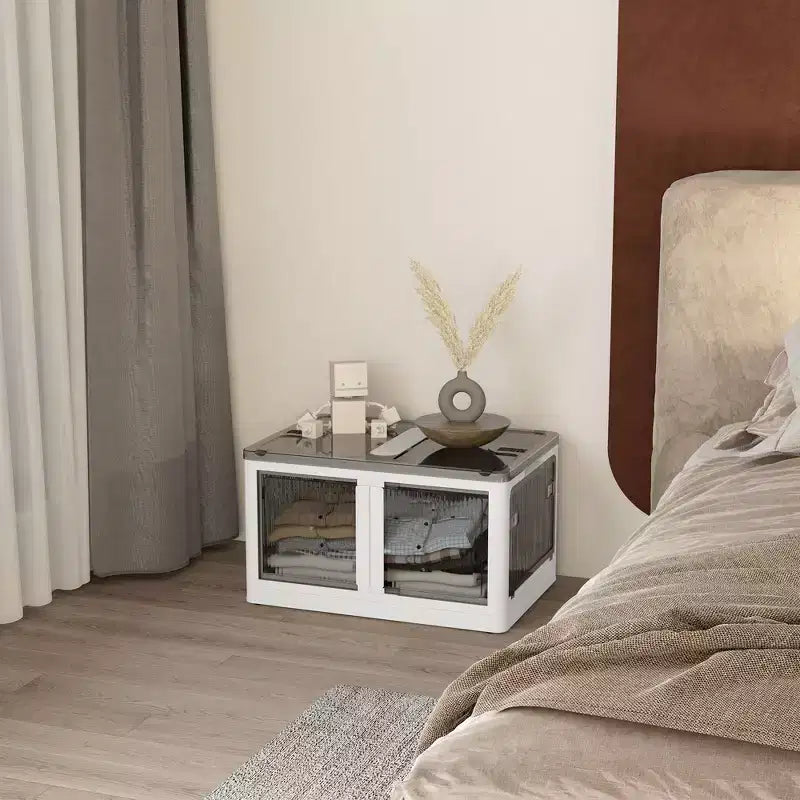 Boîtes de rangement pliables avec couvercles et roulettes, bac de rangement empilable pour chambre, salon, bureau