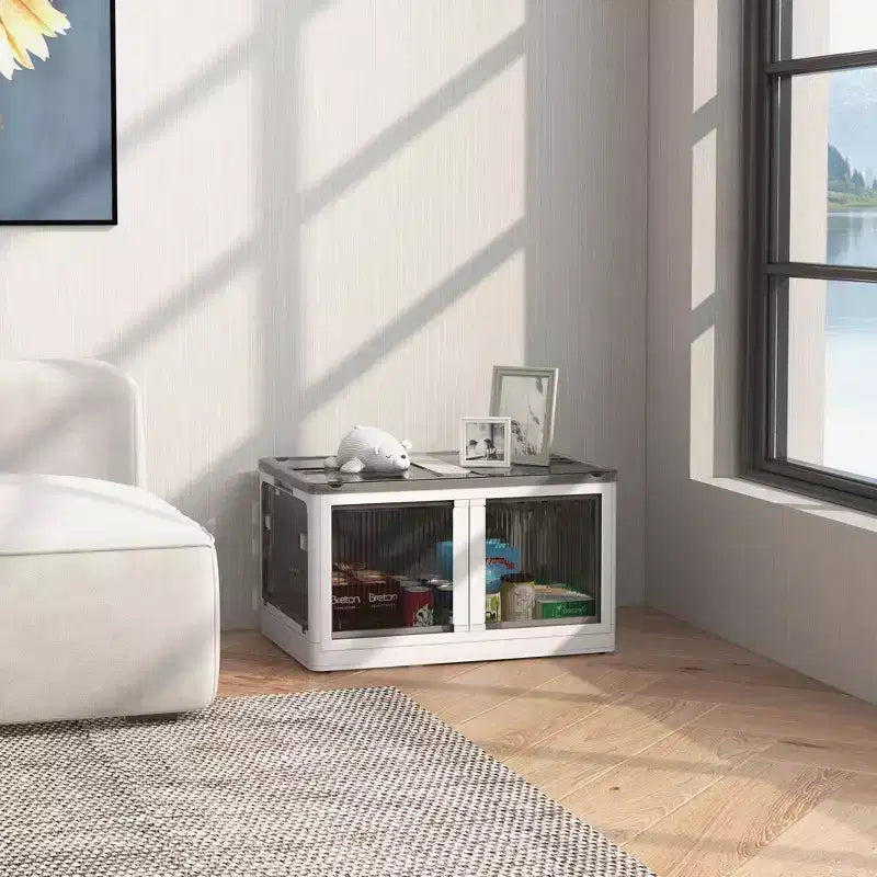 Boîtes de rangement pliables avec couvercles et roulettes, bac de rangement empilable pour chambre, salon, bureau