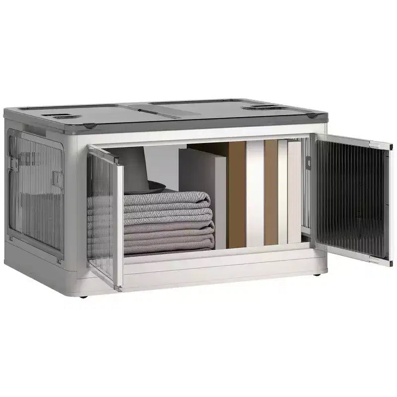 Boîtes de rangement pliables avec couvercles et roulettes, bac de rangement empilable pour chambre, salon, bureau