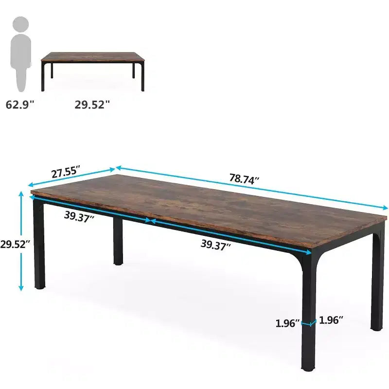 Bureau d'ordinateur extra-long de 78,7 pouces