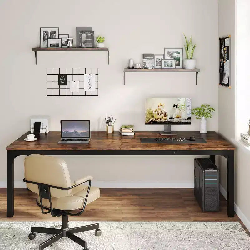 Bureau d'ordinateur extra-long de 78,7 pouces