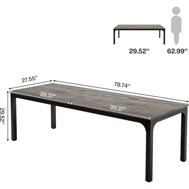 Bureau d'ordinateur extra-long de 78,7 pouces