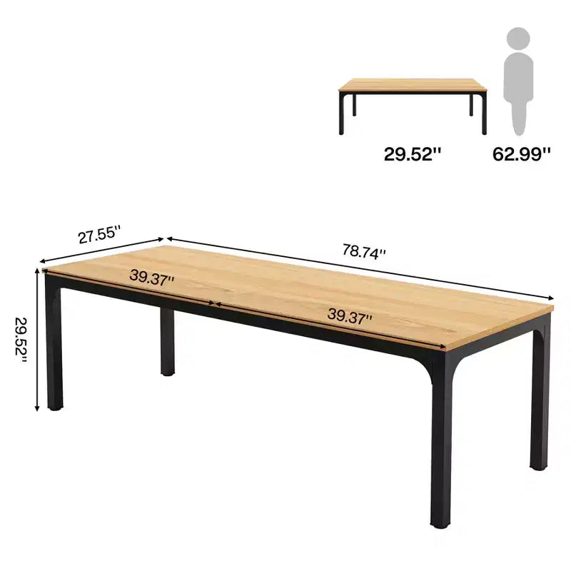 Bureau d'ordinateur extra-long de 78,7 pouces