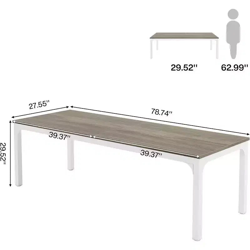 Bureau d'ordinateur extra-long de 78,7 pouces