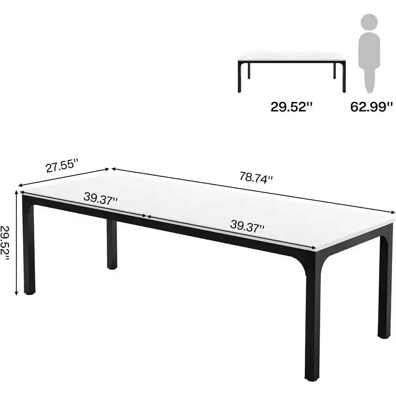 Bureau d'ordinateur extra-long de 78,7 pouces