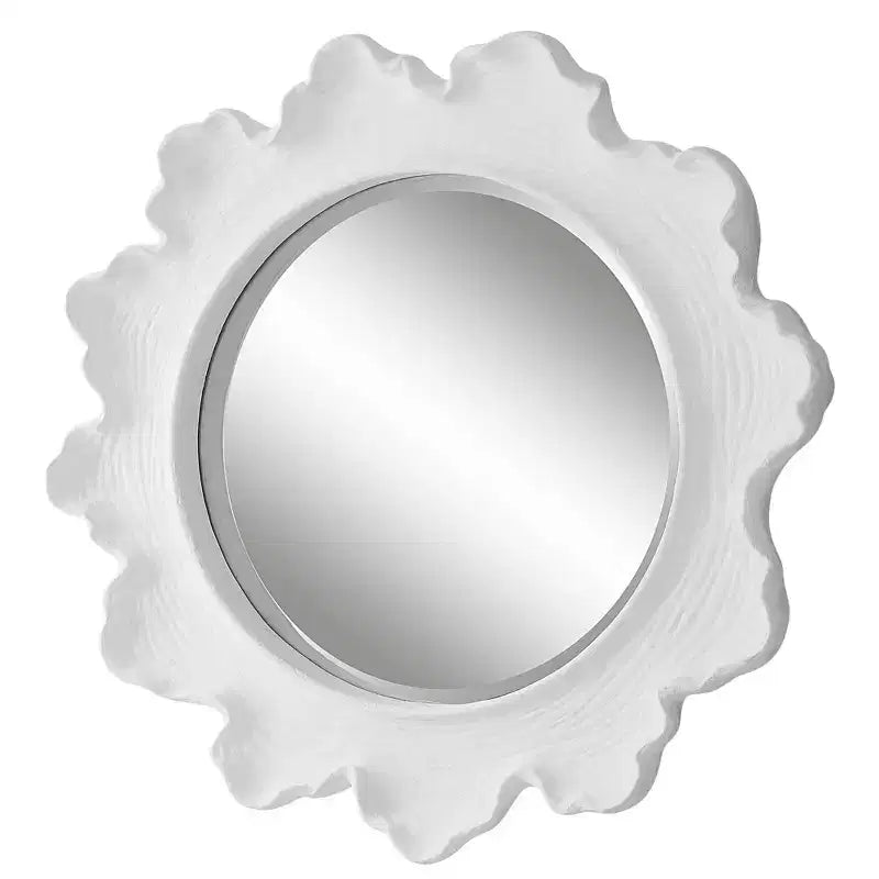 Miroir Mural Rond Blanc Mat 33 3/4