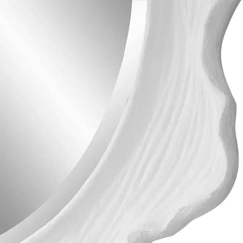 Miroir Mural Rond Blanc Mat 33 3/4