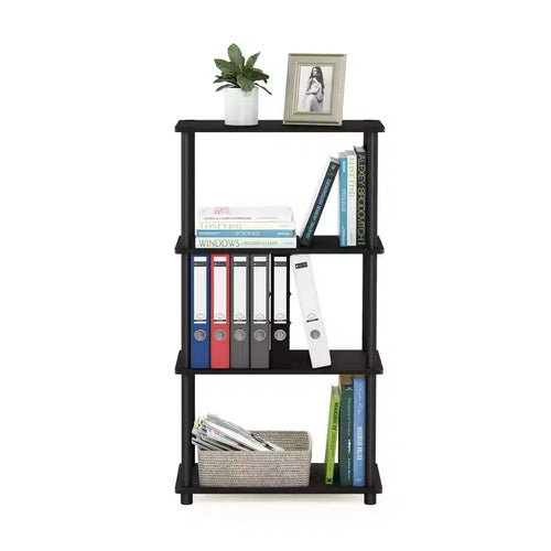 Étagère décorative en forme d'échelle à 4 niveaux, étagère polyvalente ouverte, présentoir, étagères de rangement pour salle de bain, cuisine, entrée, Espresso/Noir