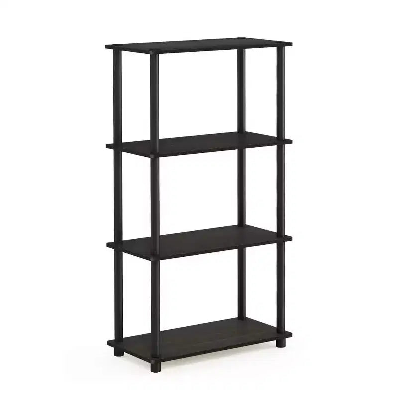 Étagère décorative en forme d'échelle à 4 niveaux, étagère polyvalente ouverte, présentoir, étagères de rangement pour salle de bain, cuisine, entrée, Espresso/Noir